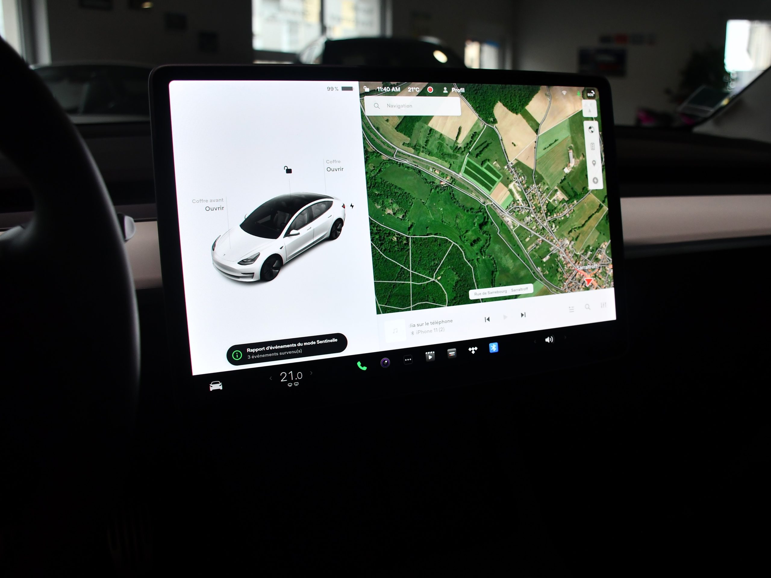 Tesla Model 3 Standard Range + US 325cv Refresh GPS Toit panoramique  Sentinelle Freinage Autopilot Caméra JA 18 - Pf Motors